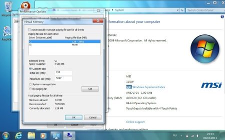 WINDOWS 7 Ultimate x64 for MSI WindPad 110W