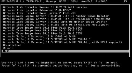 Acronis BootCD Collection 2012 Grub4Dos Edition 10 in 1 v.5 (2012/RUS)