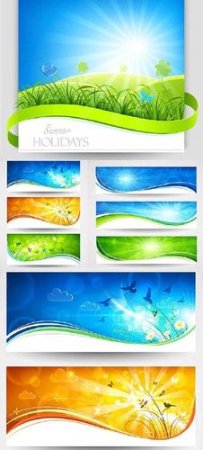 Spring banners vector