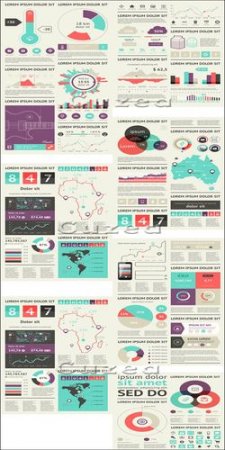 Infographics design template with numeration, part 27