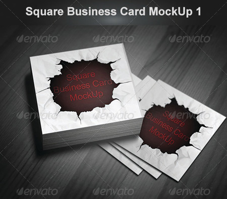 PSD - GraphicRiver Square Business Card MockUp 1