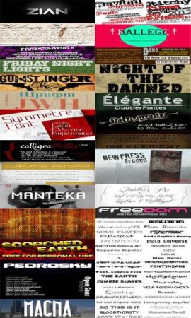 Fonts Collection - 90 Latin and Cyrillic