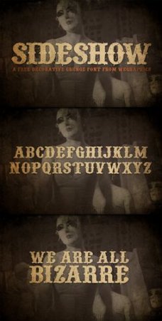 Fonts - WeGraphics - Sideshow  A Decorative Grunge Font