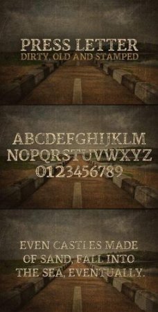 Fonts - Press Letter - A Dirty Stamped Font TTF | 141 Kb