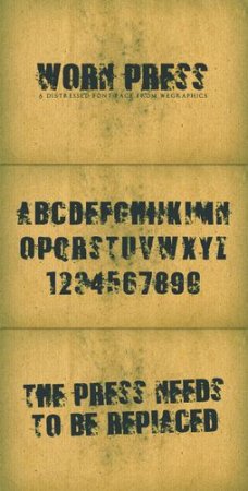 Fonts - WeGraphics - Worn Press: A Distressed Type Face