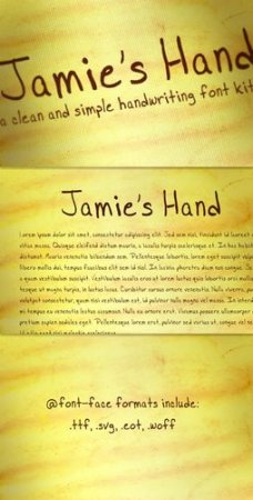 Fonts - WeGraphics - Jamies Hand Font Kit