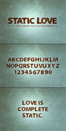 Fonts - WeGraphics - Static Love  A Noisy Font Face
