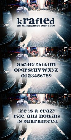 Fonts - WeGraphics - Krafted  An Unbalanced Font Face