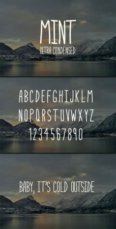 Fonts - WeGraphics - Mint  An Ultra Condensed Hand Written Font