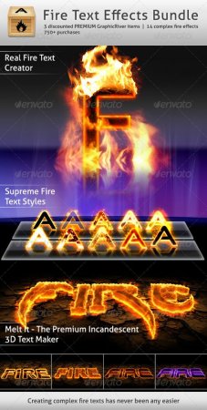Fonts - Fire Text Effects Bundle  GraphicRiver