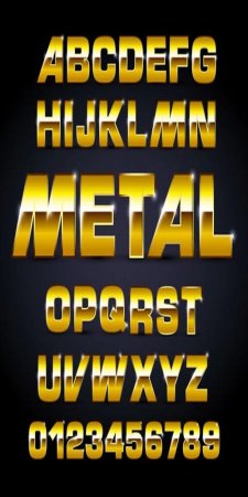Fonts - Metallic font design