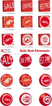 Vectors - Sale Red Elements
