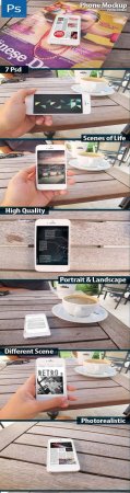 PSD - GraphicRiver Phone Mockup White Edition
