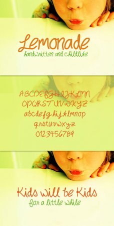 Fonts - WeGraphics - Lemonade  Handwritten Childlike Font Face