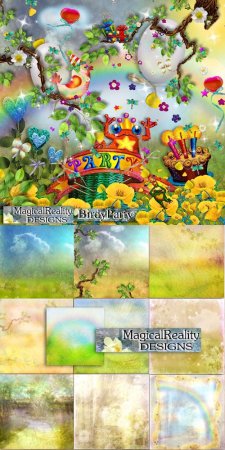 Scrap Set - Birdy Party PNG and JPG Files