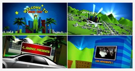 Footage - Cartoon Star City - Project for After Effects (VideoHive)