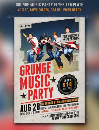 PSD - GraphicRiver Grunge Music Party Flyer