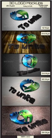 PSD - GraphicRiver 3D Logo Mockups 4012881