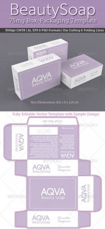 PSD - BeautySoap Box Packaging Template