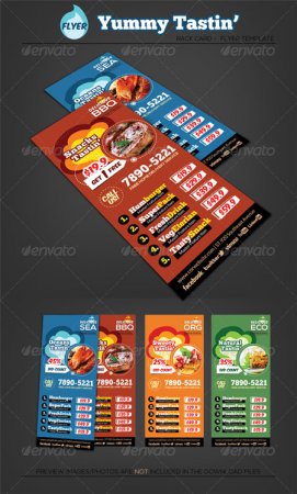 PSD - Fast Food - Restaurant Rack Card Flyer