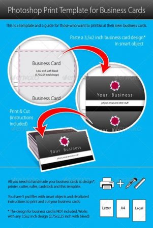 PSD - Photoshop Print Template for Business Cards