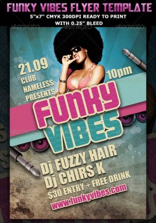 PSD - Funky Vibes Party Club Flyer Template