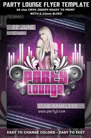 PSD - Party Lounge Flyer Template