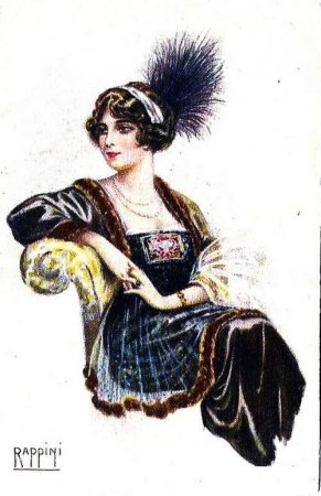ART - Image of woman on old postcard 14