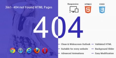 ThemeForest - 3in1- 404 Not Found HTML Responsive Animated Pages