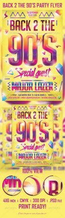 Back 2 the 90's Party Flyer Template