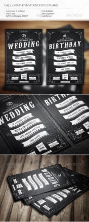 Calligraphy Invitation Postcard