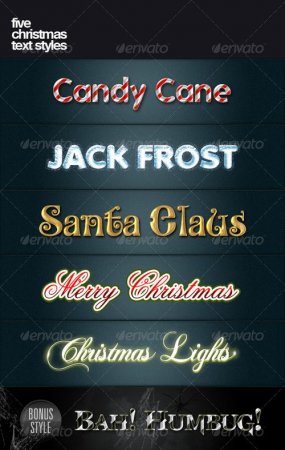 Five Christmas text styles