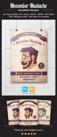 Movember Mustache Flyer Template
