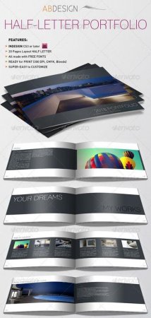 PSD - Half-Letter Portfolio & Resume Template