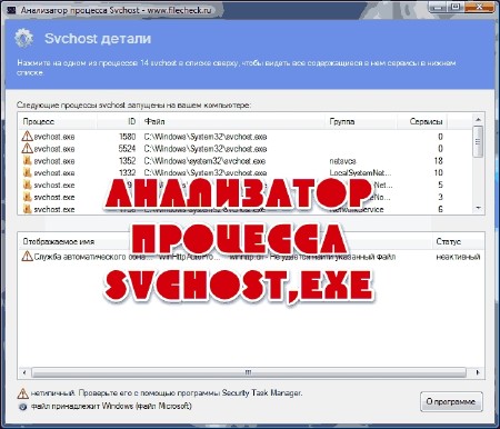 ���������� �������� svchost.exe (2013)