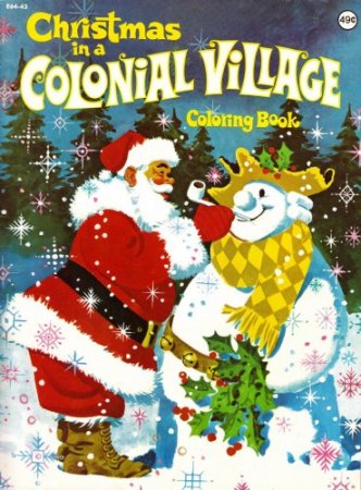 Coloring Book Christmas in a Colonial Village 