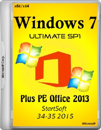 Windows 7 Ultimate SP1 x86/x64 Plus PE Office 2013 StartSoft 34-35 (2015/RUS)