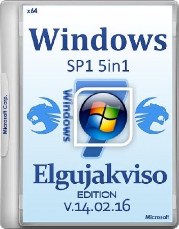 Windows 7 SP1 5in1 Elgujakviso Edition v.14.02.16 (x64/RUS)