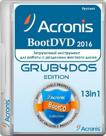 Acronis BootDVD 2016 Grub4Dos Edition 38 (4/16/2016) 13 in 1